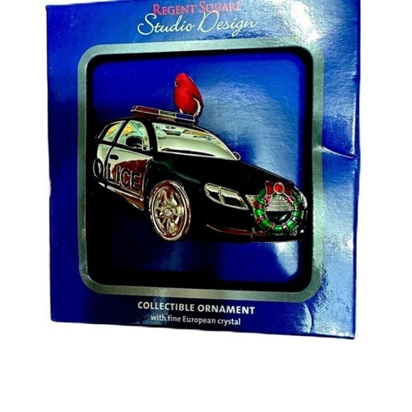 Regent Square Studio Design Police Car Ornament with Christmas Wreath - Picture 6 of 6